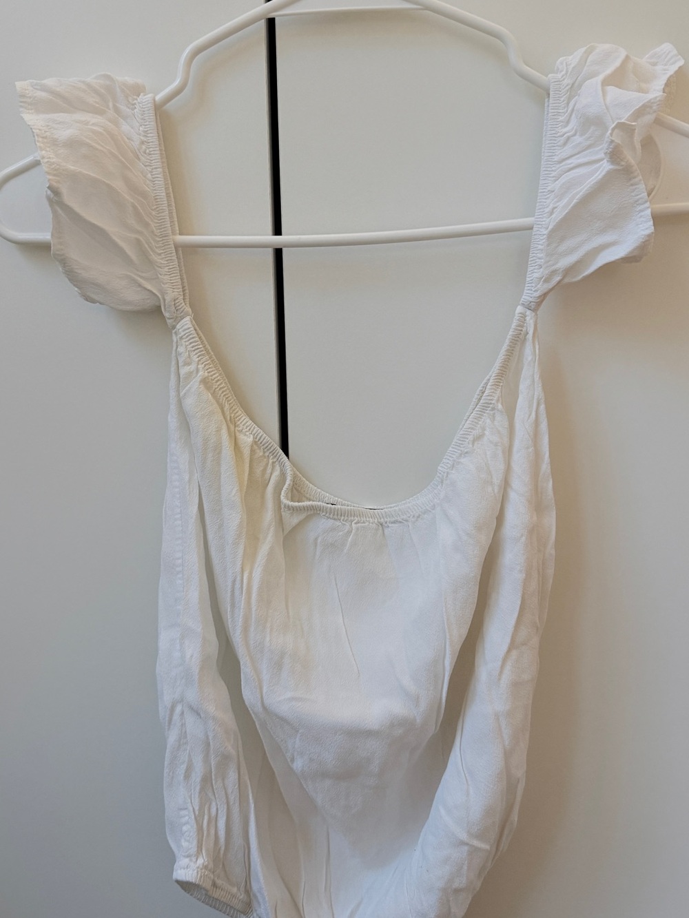 Brandy Melville White Ruffle Strap Camisole Top